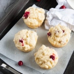 Tart Cranberry Scuffins are a hybrid of a scone and a muffin, and delectable slathered with warm butter and homemade jam for breakfast.