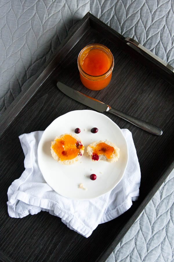 Tart Cranberry Scuffins slathered with homemade jam are a wonderful way to wake up in the morning!