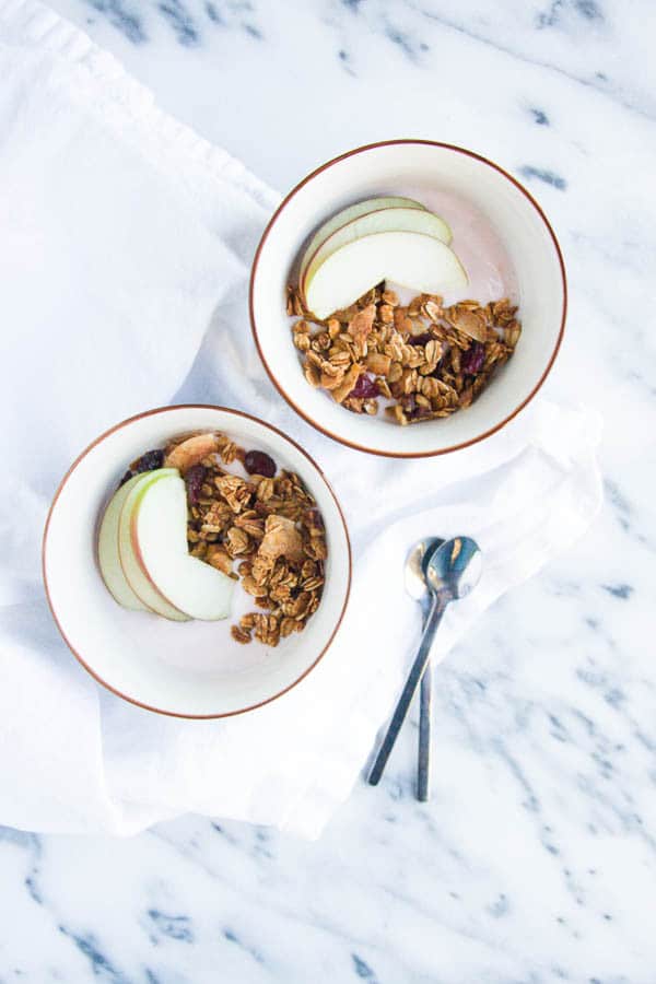 Holiday GIngerbread Granola is spiced with warm spices and molasses - serve to your Christmas guests this year!