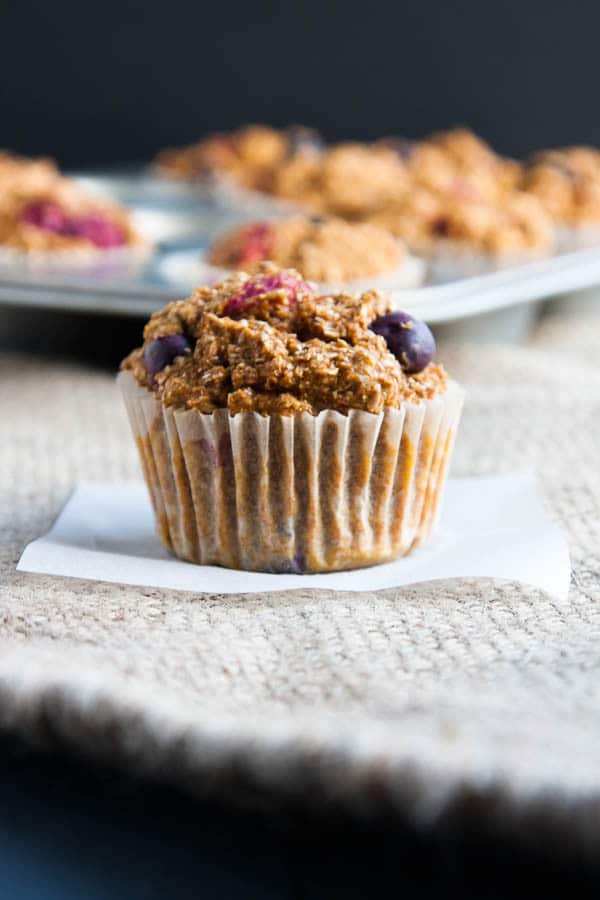 Healthy Double Berry Bran Muffins