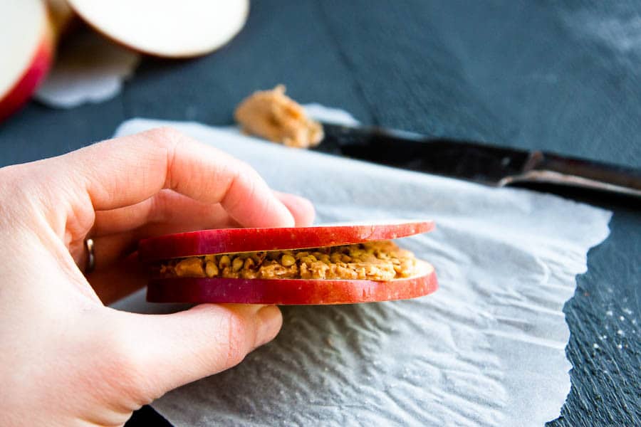Apple Peanut Butter Granola Sandwiches 