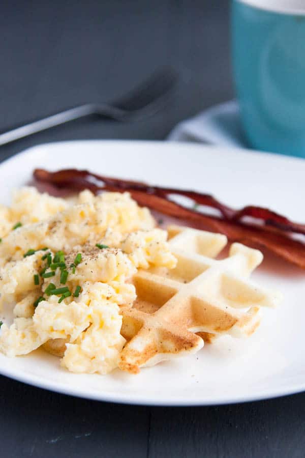 Savory Ricotta Chive Waffles - breakfast for dinner