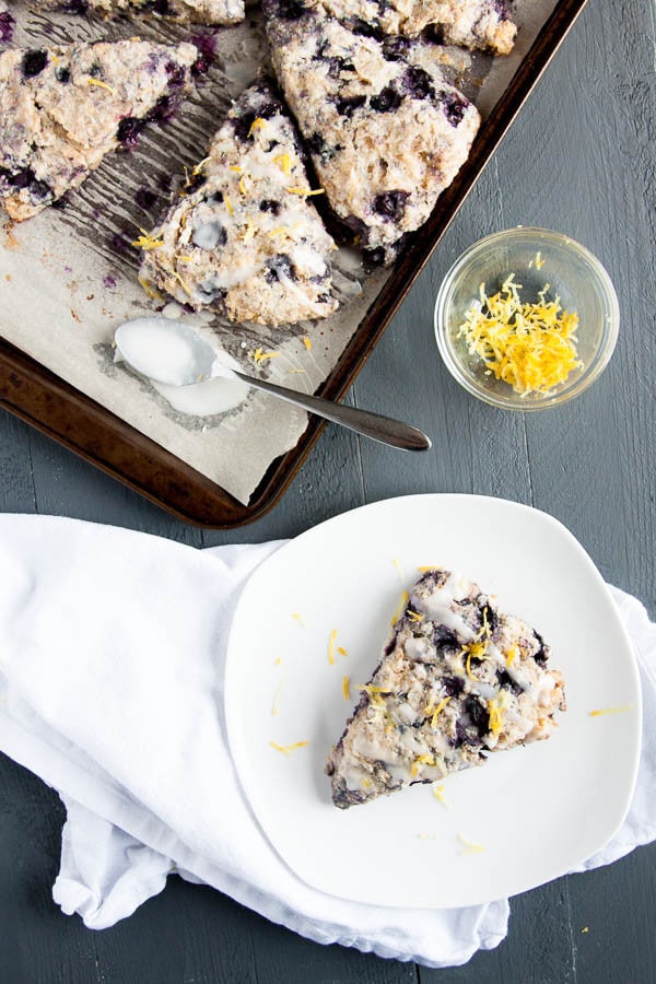 Spring Breakfast alert! Lemon Blueberry Scones make a delicate breakfast to celebrate the season.