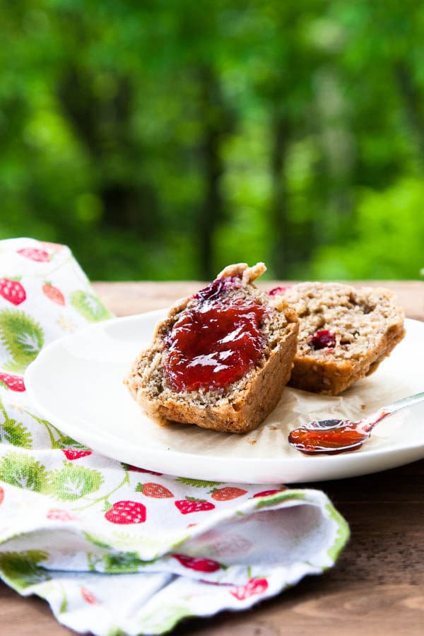 Strawberry Rhubarb Jam is a classic combination - and delicious on everything from plain buttered toast to spread across a scrumptious muffin.