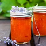 The lavender in this Apricot Lavender Jam adds a faint floral note - an unexpected and delightful addition. Recipe yields 2 half-pint jars.