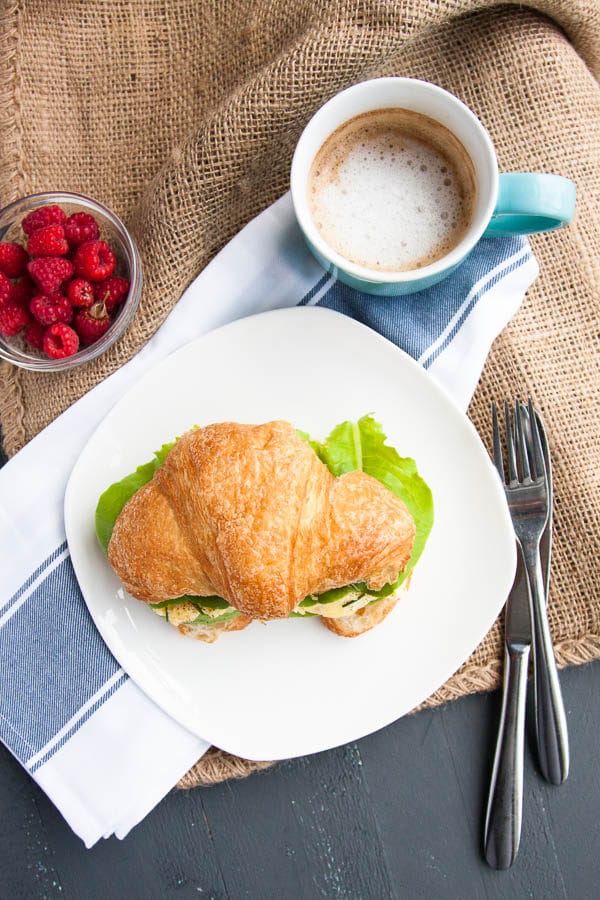 Scrambled Egg and Avocado Croissant Sandwiches