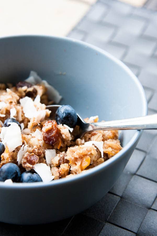 Morning Glory Baked Oatmeal - A glorious oatmeal to start any day, combining the chewy texture of carrots with the wonderful flavors of apple, raisins, coconut, walnuts, and spices.