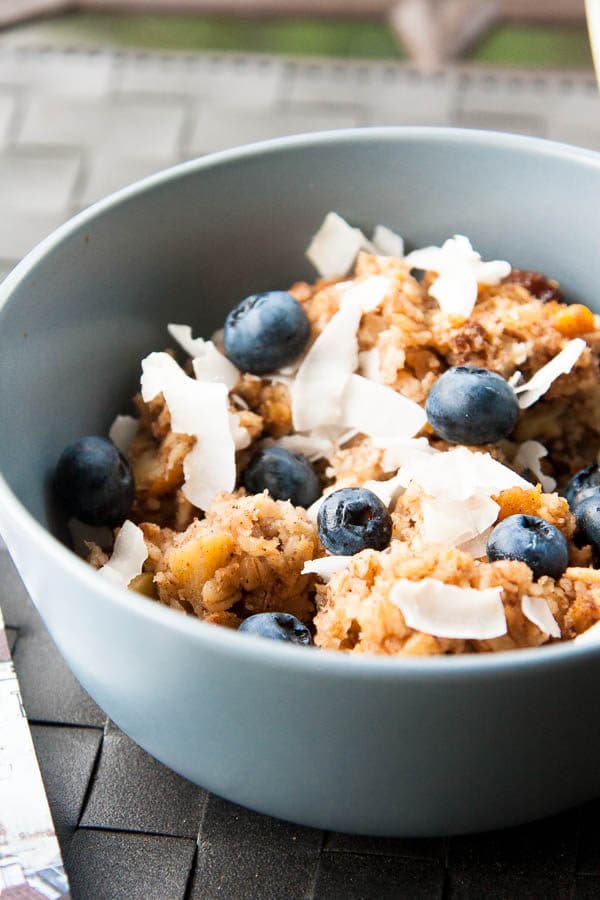 Morning Glory Baked Oatmeal - A glorious oatmeal to start any day, combining the chewy texture of carrots with the wonderful flavors of apple, raisins, coconut, walnuts, and spices.