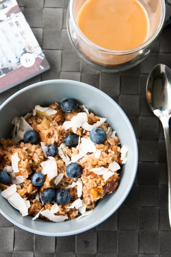Morning Glory Baked Oatmeal - A glorious oatmeal to start any day, combining the chewy texture of carrots with the wonderful flavors of apple, raisins, coconut, walnuts, and spices.