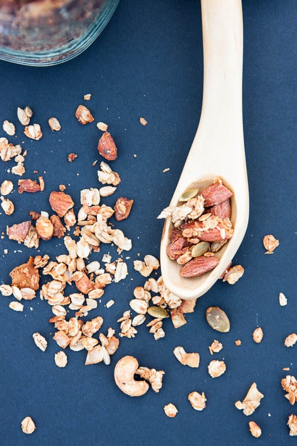 Nut and Seed Granola is a crunchy and protein-filled breakfast, to top on yogurt or your favourite fruit. | breakfast for dinner