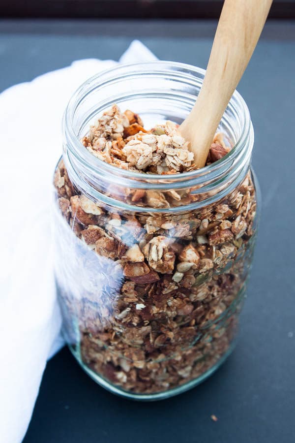 Nut and Seed Granola is a crunchy and protein-filled breakfast, to top on yogurt or your favourite fruit.