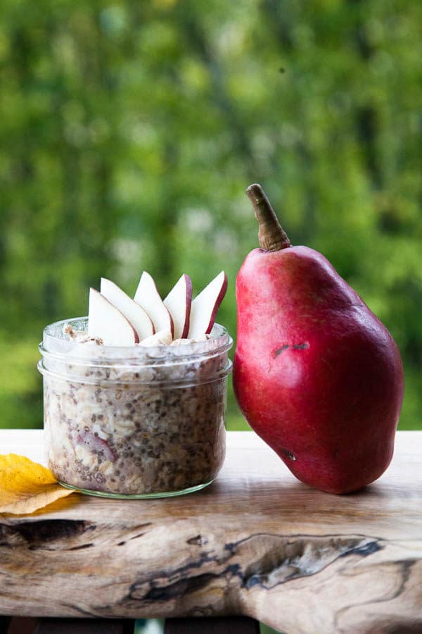 Pears go underrated during a season that's so focused on apples. Their creaminess and crrunch pair with a generous sprinkle of cinnamon in this Cinnamon Pear Overnight Oats recipe.