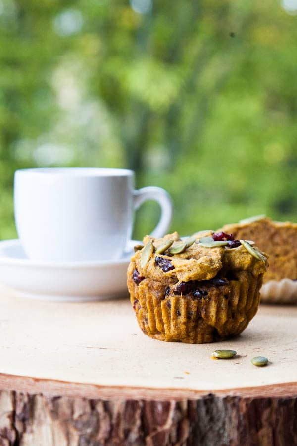 Fragrantly spiced with cinnamon, nutmeg, ginger and ground cloves, and kept moist by a full cup of pumpkin puree, these Pumpkin Cranberry Muffins are a celebration of October.