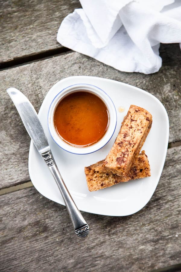 French Toast you can eat with your fingers! Rolled in a crunchy cinnamon sugar coating and ready to be dunked in maple syrup!