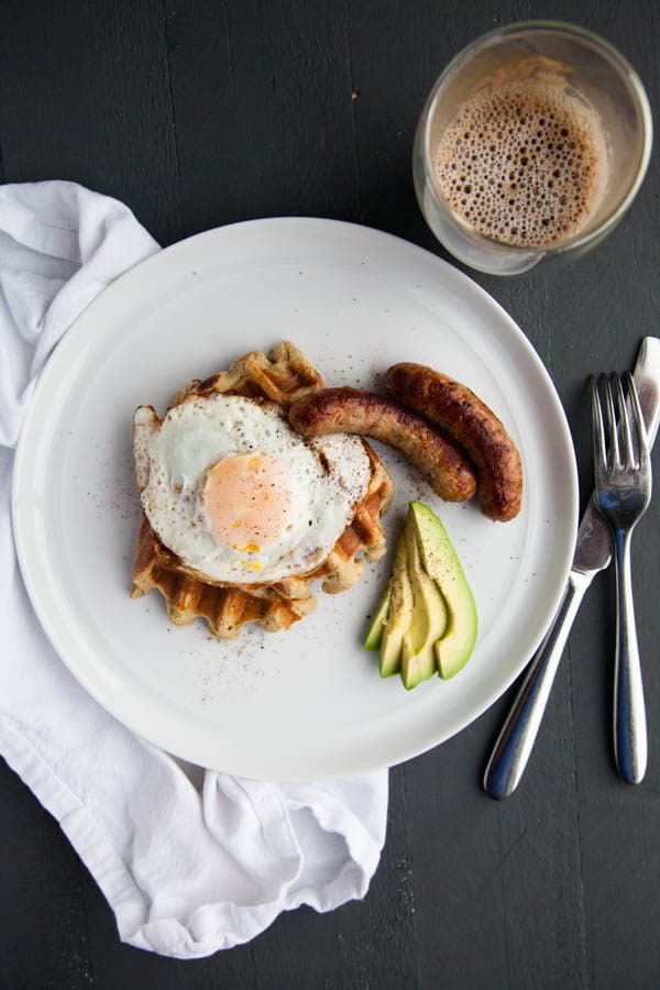 Blender Sweet Potato Waffles are mixed entirely in the blender and are hearty and gluten free.