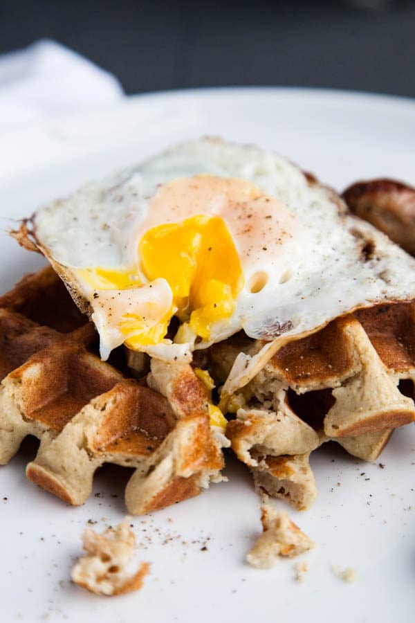 Blender Sweet Potato Waffles are mixed entirely in the blender and are hearty and gluten free.