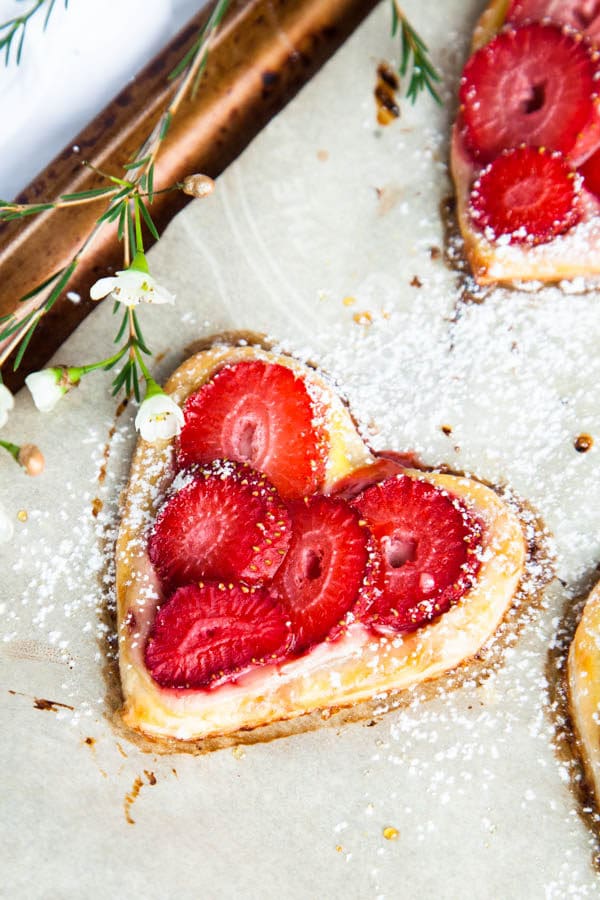 Strawberry Breakfast Pastries quickly come together with just five ingredients - surprise your love with Valentine's Day breakfast in bed!