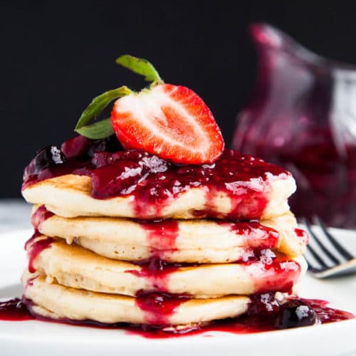 Buttermilk Pancakes with Berry - Breakfast For Dinner