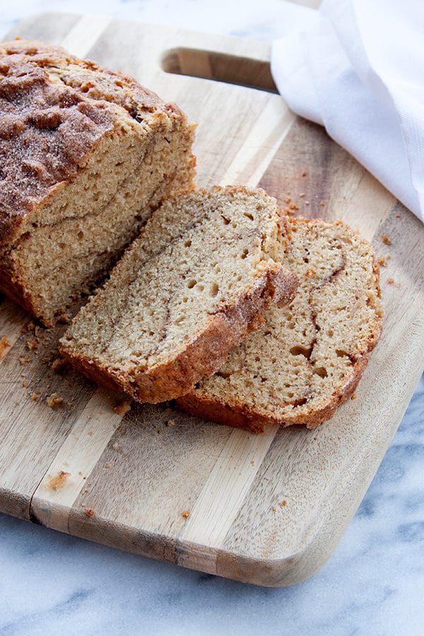 One bowl and a whisk to create this Easy Cinnamon Ribbon Loaf - generous sprinkles of cinnamon sugar create visible "ribbons" of cinnamon flavour explosions!