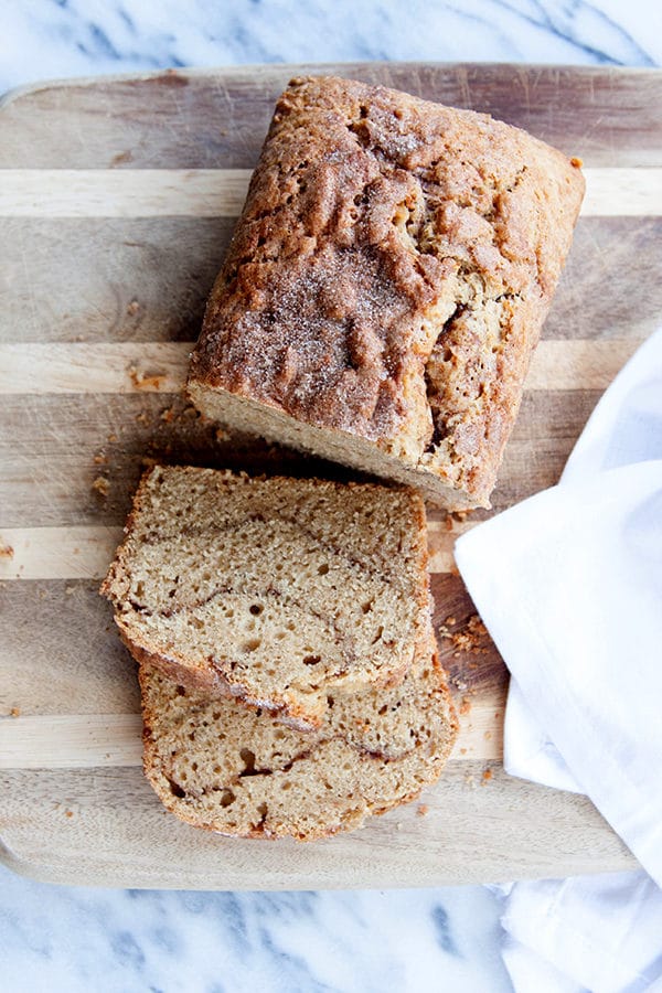 One bowl and a whisk to create this Easy Cinnamon Ribbon Loaf - generous sprinkles of cinnamon sugar create visible "ribbons" of cinnamon flavour explosions!