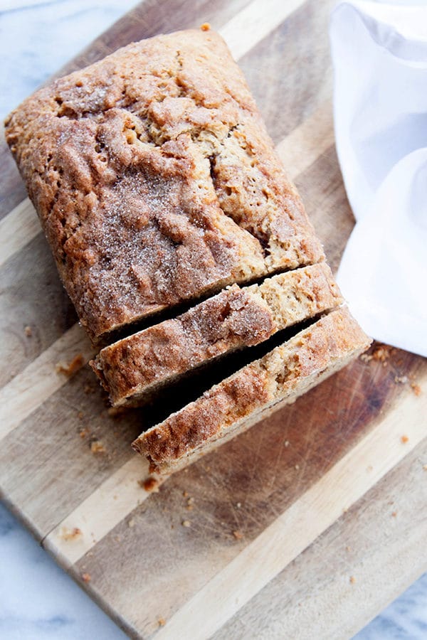 One bowl and a whisk to create this Easy Cinnamon Ribbon Loaf - generous sprinkles of cinnamon sugar create visible "ribbons" of cinnamon flavour explosions!