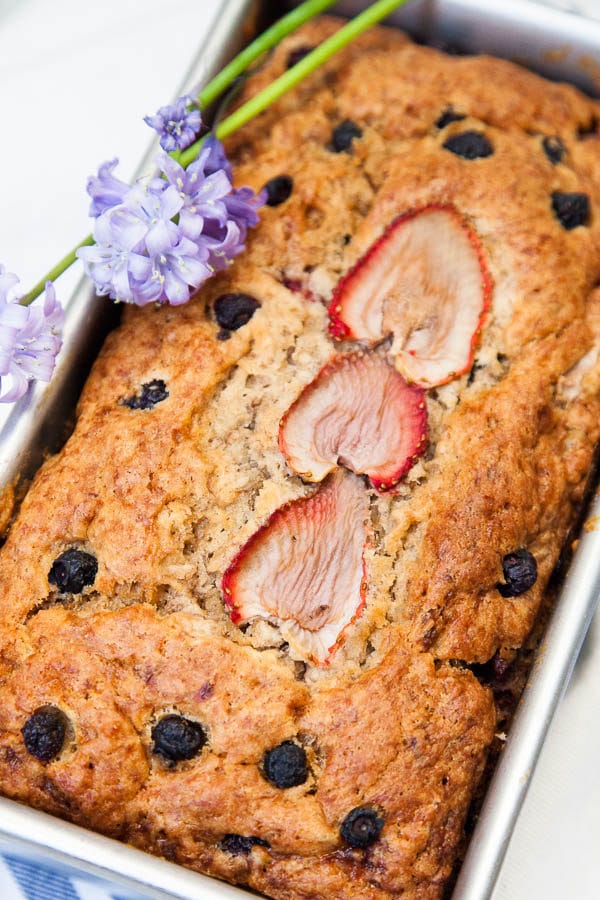 My family loves this moist Banana Berry Bread recipe!
