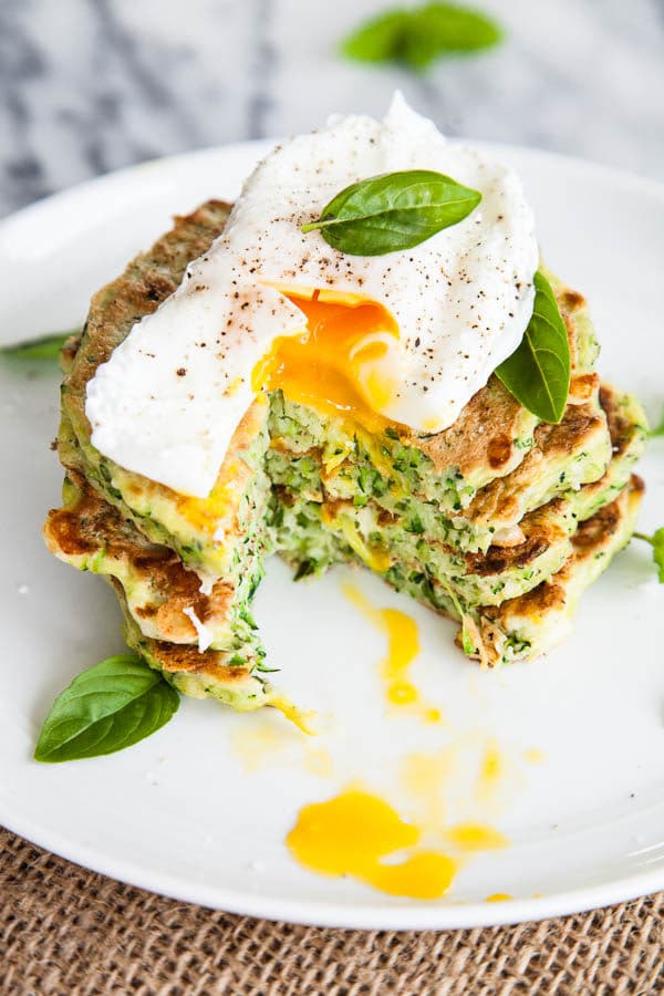 Zucchini Feta Fritters use the freshest summertime flavours - filled with shaved zucchini, chopped mint, and basil, you might already have the ingredients growing in your garden! 