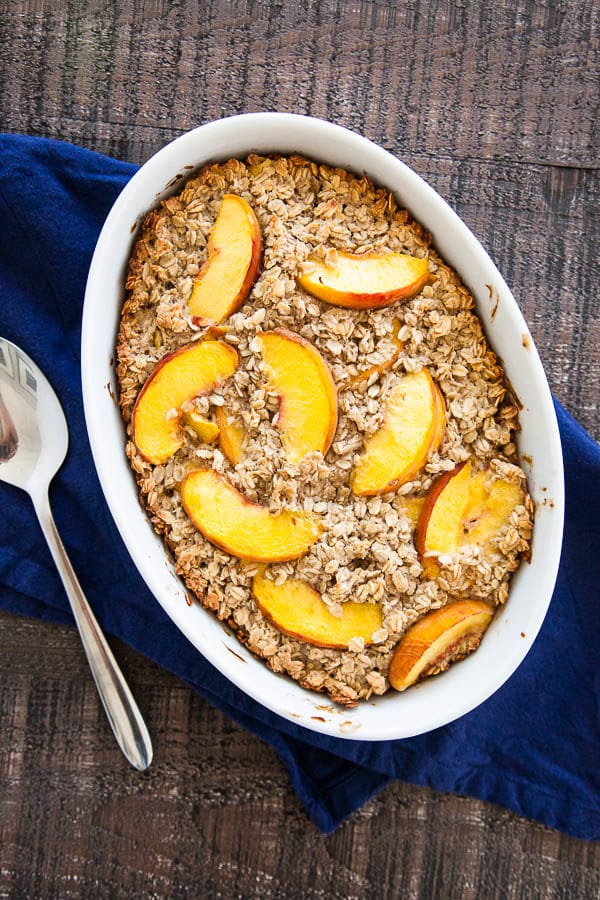 Warm your kitchen with a cozy bowl of Baked Peaches and Cream Oatmeal, while the mornings are still cool and the markets are still stocked with peaches.