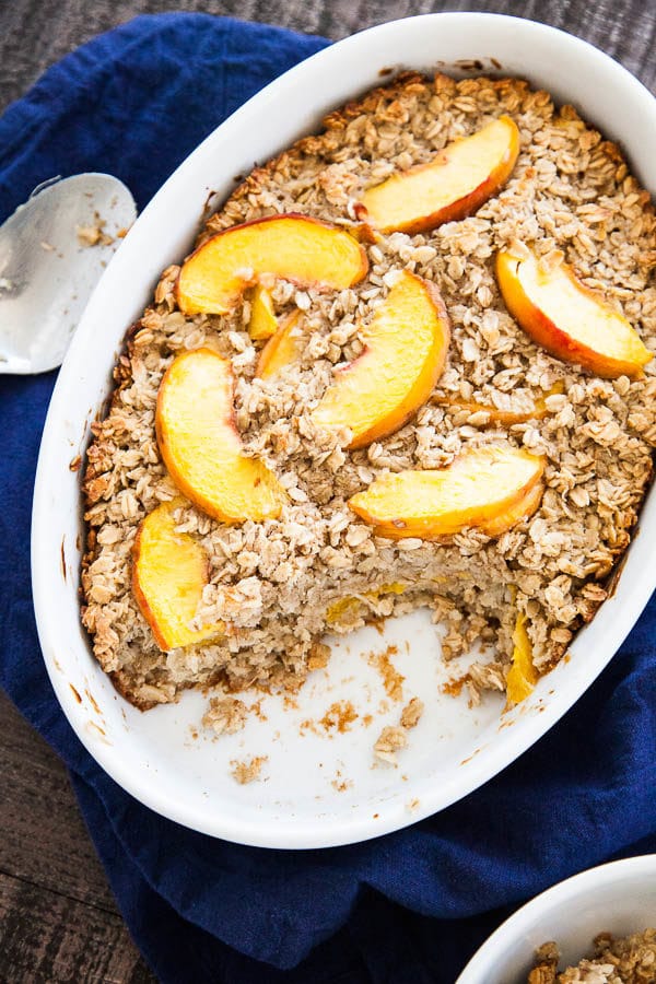 Warm your kitchen with a cozy bowl of Baked Peaches and Cream Oatmeal, while the mornings are still cool and the markets are still stocked with peaches.