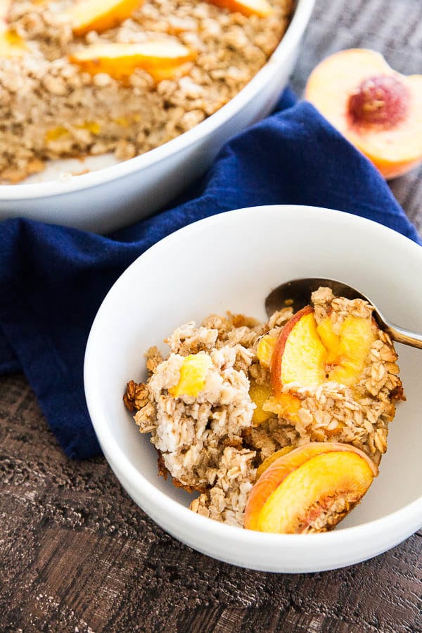 Warm your kitchen with a cozy bowl of Baked Peaches and Cream Oatmeal, while the mornings are still cool and the markets are still stocked with peaches.