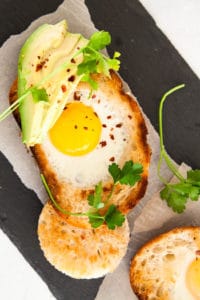 Egg in a Hole is a childhood favourite, and using high quality country bread brings it to adult level. Oozy yellow yolk magic gets sopped up with every bite of toast - and that is a little piece of heaven, my friends.