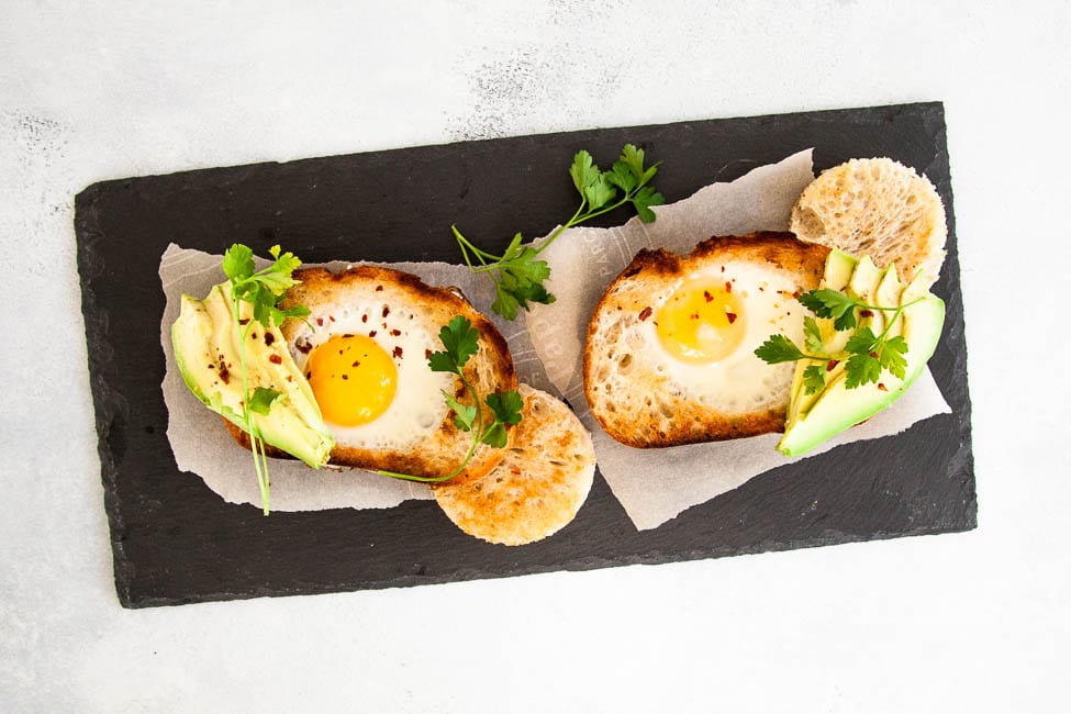 Egg in a Hole is a childhood favourite, and using high quality country bread brings it to adult level. Oozy yellow yolk magic gets sopped up with every bite of toast - and that is a little piece of heaven, my friends.