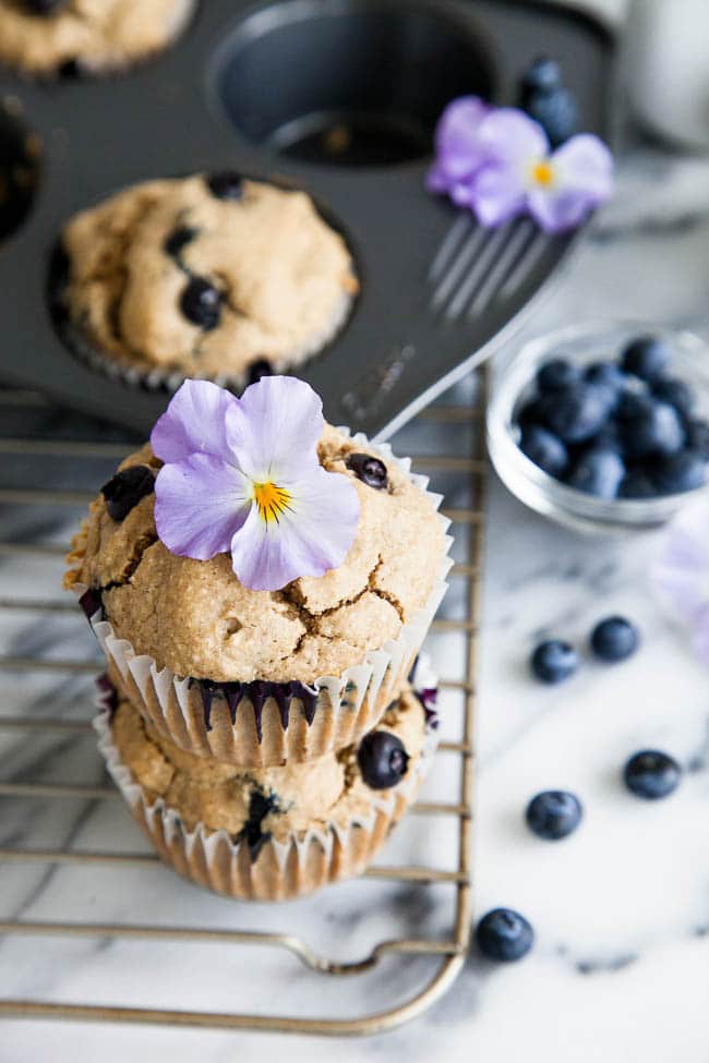 Blueberry Cardamom Oat Blender Muffins - Breakfast For Dinner
