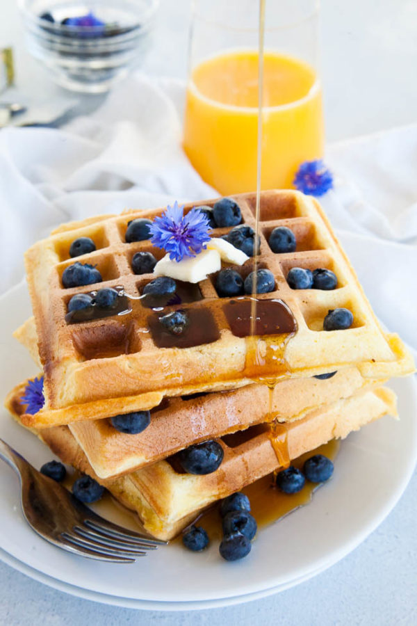 Fluffy Waffles Breakfast For Dinner