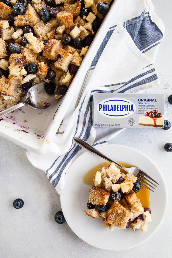 Blueberry Cream Cheese French Toast Bake | breakfast for dinner