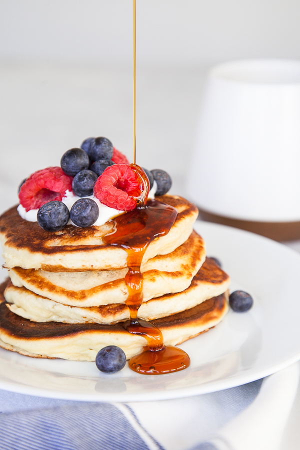 Greek Yogurt Pancakes : Blueberry Banana Greek Yogurt Pancakes Running With Spoons / However, all thoughts and opinions expressed are my own.